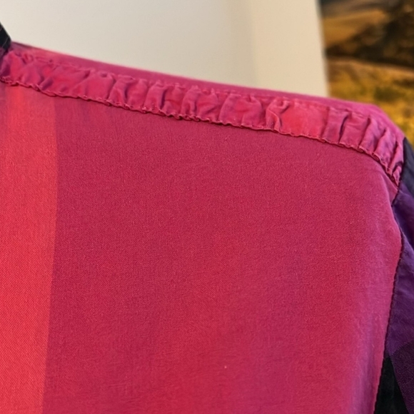 Burberry Pink/Purplish and Black Plaid Button-Down Shirt Authintic 💯✨👚 - Picture 4 of 8